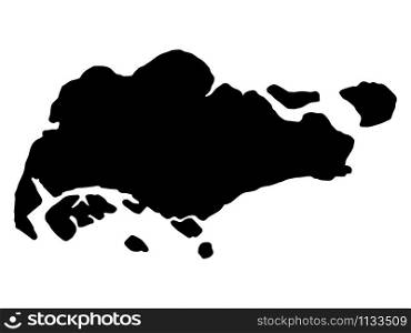 Singapore Map Black Silhouette vector illustration Eps 10.. Singapore Map Black Silhouette vector illustration Eps 10