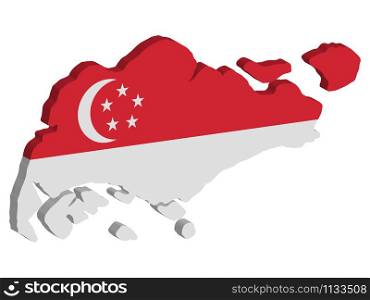 Singapore map flag vector 3D illustration Eps 10.. Singapore map flag vector 3D illustration Eps 10