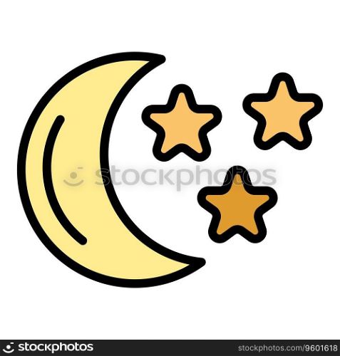 Singapore moon stars icon outline vector. City map. Asia travel color flat. Singapore moon stars icon vector flat