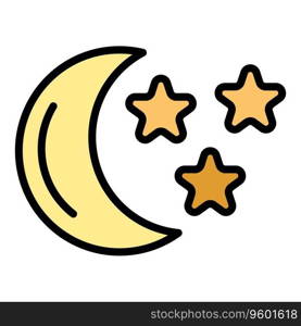 Singapore moon stars icon outline vector. City map. Asia travel color flat. Singapore moon stars icon vector flat