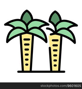 Singapore palm tree icon outline vector. City landscape. Travel asia color flat. Singapore palm tree icon vector flat