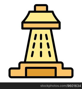 Singapore statue icon outline vector. City travel. Tower museum color flat. Singapore statue icon vector flat