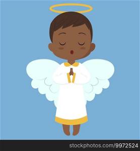 Singing angel, illustration, vector on white background