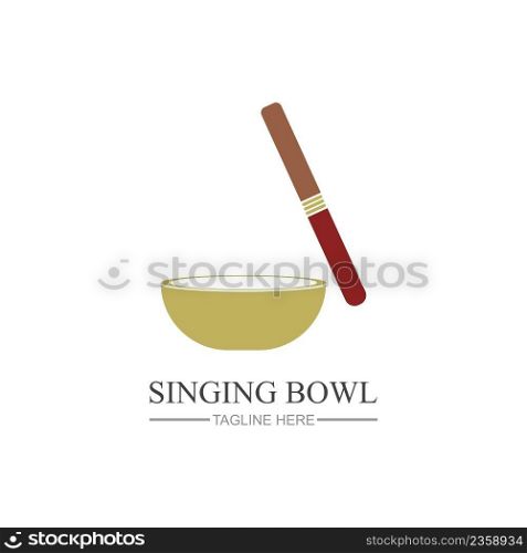 singing bowl logo vector illustration design singing bowl logo for therapy, meditation vector design