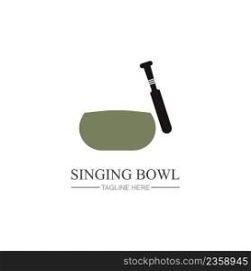 singing bowl logo vector illustration design singing bowl logo for therapy, meditation vector design