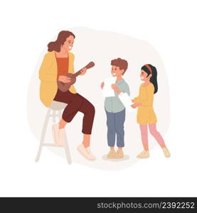 Singing class isolated cartoon vector illustration Singing PA day program, musical theatre, summer camp, creativity development, art after school activity, daycare center vector cartoon.. Singing class isolated cartoon vector illustration