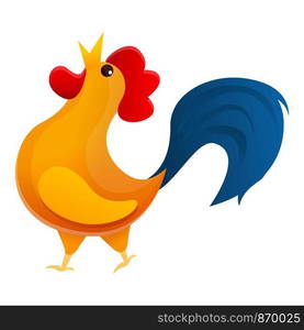 Singing rooster icon. Cartoon of singing rooster vector icon for web design isolated on white background. Singing rooster icon, cartoon style