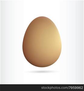 single brown egg isolated vector illustration