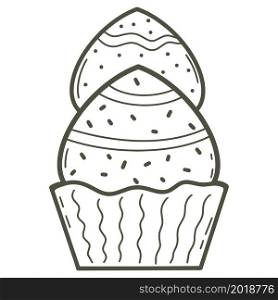 Single cake in doodle style isolated object. Festive baked goods, handmade sketch. Homemade cakes vector illustration.. Single cake in doodle style isolated object.