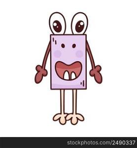 Single character monster vector illustration. Isolated friendly childish weirdo. Doodle fictional bully