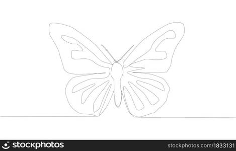 single continuous one line drawing butterfly. Drawing by hand, black lines on a white background.. single continuous one line drawing butterfly. Drawing by hand, black lines on a white background