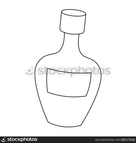 Single element Bottle. Draw illustration in black and white