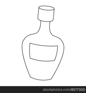 Single element Bottle. Draw illustration in black and white
