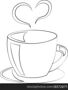 Single element Cup. Draw illustration black and white