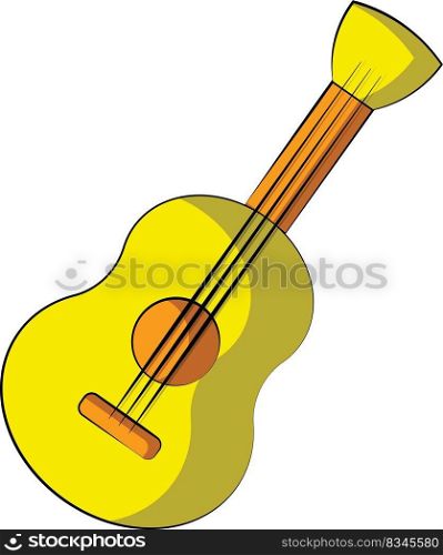 Single element Guitar. Draw illustration in color