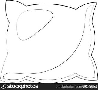 Single element pillow. Draw illustration in black and white