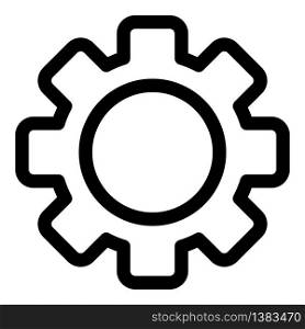 Single gear icon. Outline single gear vector icon for web design isolated on white background. Single gear icon, outline style