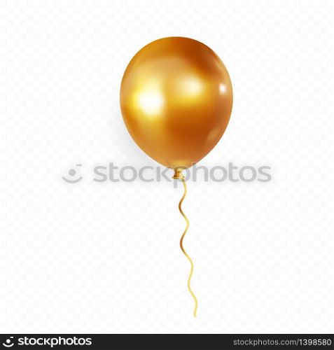 Single glossy helium balloon isolated on white background. Premium vector illustration.