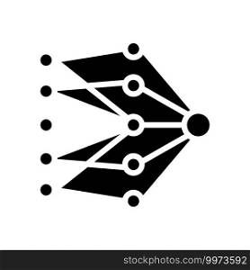 single layer neural network glyph icon vector. single layer neural network sign. isolated contour symbol black illustration. single layer neural network glyph icon vector illustration