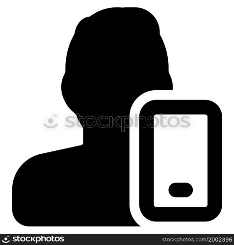single male user using web messenger on a smartphone