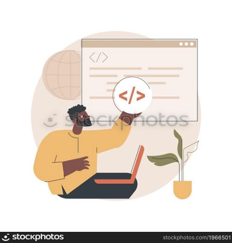 Single page application abstract concept vector illustration. SPA web page, web development trend, app inside a browser, dynamically rewriting page, responsive website creation abstract metaphor.. Single page application abstract concept vector illustration.