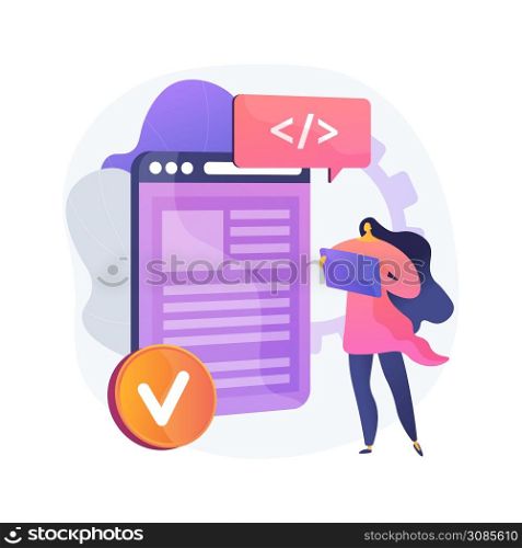 Single page application abstract concept vector illustration. SPA web page, web development trend, app inside a browser, dynamically rewriting page, responsive website creation abstract metaphor.. Single page application abstract concept vector illustration.