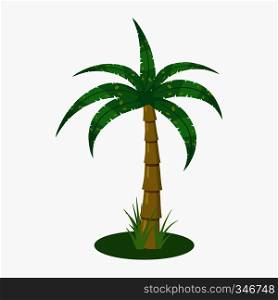 Single palm tree icon in cartoon style isolated on white background. Palm tree icon, cartoon style