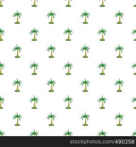 Single palm tree pattern seamless repeat in cartoon style vector illustration. Palm tree pattern