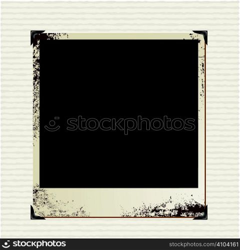 single polaroid image on a stripy paper background