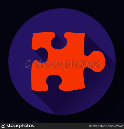 Single puzzle icon. Flat vector design style.. Puzzle icon. Flat vector design style.