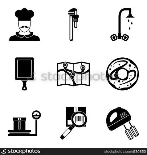 Single room icons set. Simple set of 9 single room vector icons for web isolated on white background. Single room icons set, simple style