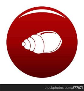 Single shell icon. Simple illustration of single shell vector icon for any design red. Single shell icon vector red