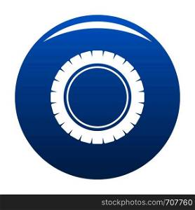 Single tire icon vector blue circle isolated on white background . Single tire icon blue vector