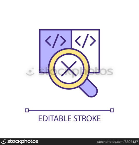 Single-use code RGB color icon. Not working on multiple projects. Programming process. Computer science. One time code. Isolated vector illustration. Simple filled line drawing. Editable stroke. Single-use code RGB color icon