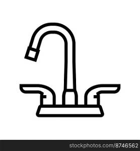 sink faucet water line icon vector. sink faucet water sign. isolated contour symbol black illustration. sink faucet water line icon vector illustration