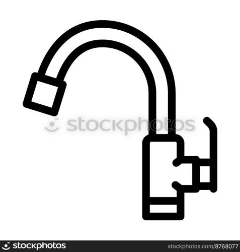 sink faucet water line icon vector. sink faucet water sign. isolated contour symbol black illustration. sink faucet water line icon vector illustration