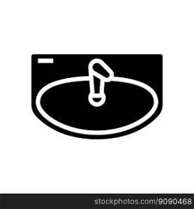 sink top view glyph icon vector. sink top view sign. isolated symbol illustration. sink top view glyph icon vector illustration