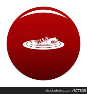 Sinking car icon. Simple illustration of sinking car vector icon for any design red. Sinking car icon vector red
