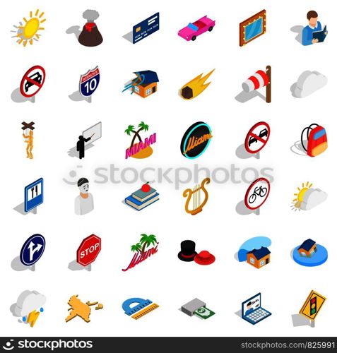 Sinking icons set. Isometric style of 36 sinking vector icons for web isolated on white background. Sinking icons set, isometric style