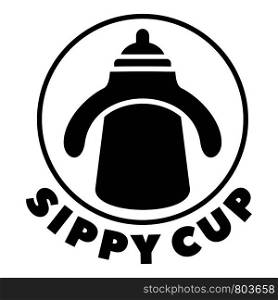 Sippy cup bottle logo. Simple illustration of sippy cup bottle vector logo for web design isolated on white background. Sippy cup bottle logo, simple style