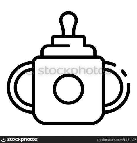 Sippy cup icon. Outline sippy cup vector icon for web design isolated on white background. Sippy cup icon, outline style