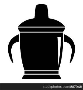Sippy cup icon. Simple illustration of sippy cup vector icon for web design isolated on white background. Sippy cup icon, simple style