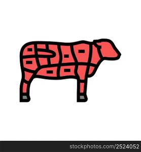 sirloin cow meat color icon vector. sirloin cow meat sign. isolated symbol illustration. sirloin cow meat color icon vector illustration