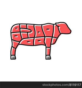 sirloin cow meat color icon vector. sirloin cow meat sign. isolated symbol illustration. sirloin cow meat color icon vector illustration