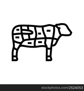 sirloin cow meat line icon vector. sirloin cow meat sign. isolated contour symbol black illustration. sirloin cow meat line icon vector illustration