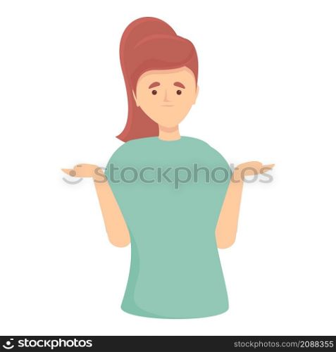 Sister confused icon cartoon vector. Uncertainty question. Complex strategy. Sister confused icon cartoon vector. Uncertainty question