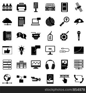 Site information icons set. Simple style of 36 site information vector icons for web isolated on white background. Site information icons set, simple style