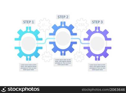 Site optimization infographic chart design template. Performance update. Abstract vector infochart with blank copy spaces. Instructional graphics with 3 step sequence. Visual data presentation. Site optimization vector infographic chart design template