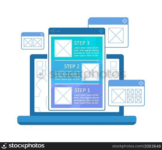 Site structure infographic chart design template. Information organization. Abstract vector infochart with blank copy spaces. Instructional graphics with 3 step sequence. Visual data presentation. Site structure infographic chart design template