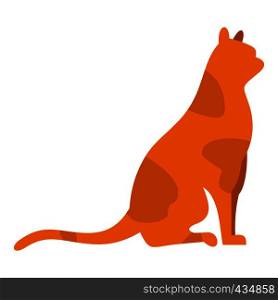 Sitting cat icon flat isolated on white background vector illustration. Sitting cat icon isolated
